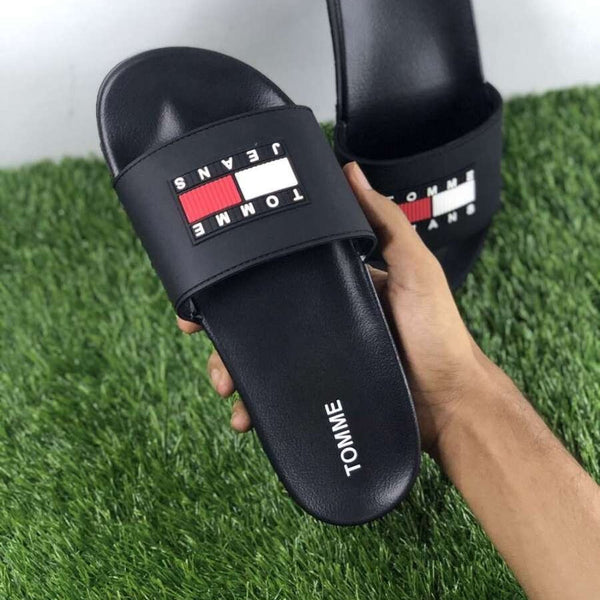 T-O-M-M-E Premium Black Slippers